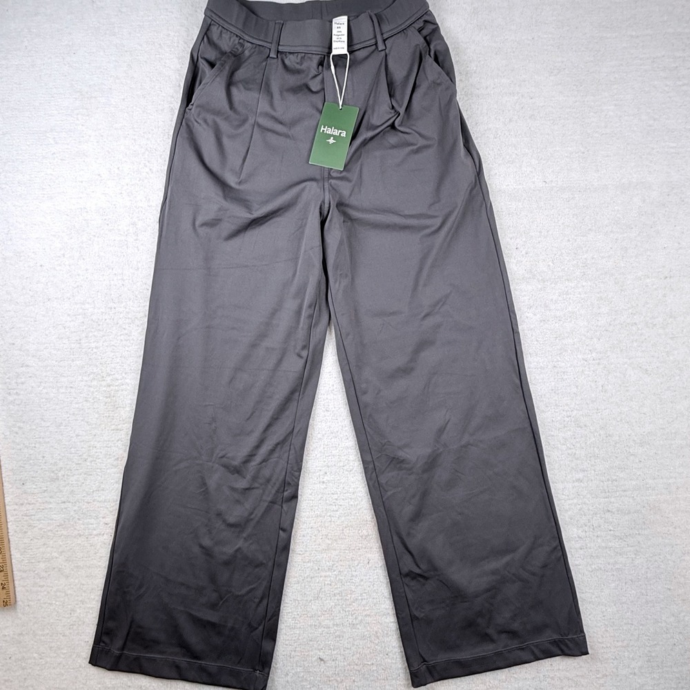 Halara Gray Wide Leg Pleated Trousers XS New With Tags Workleisure Pants